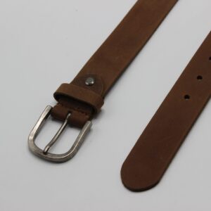 Beltenza Tan Leather Belt with Antique Silver Buckle