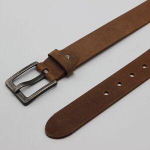 Beltenza Tan Leather Belt with Wide Pin Buckle