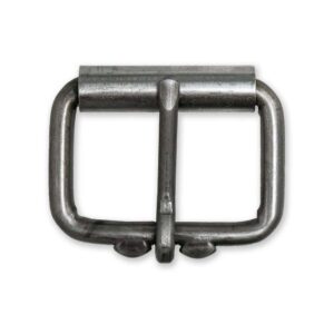 Beltenza 1.5" Raw Steel Rust Out #3 Roller Buckle