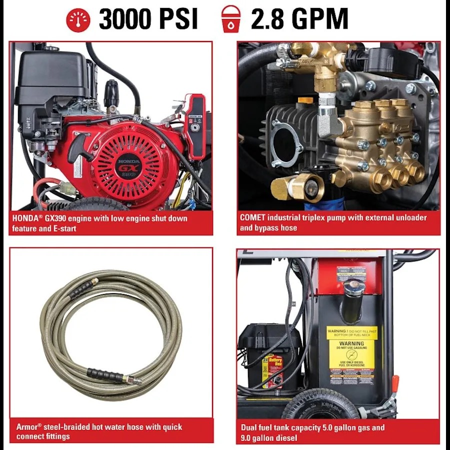 Simpson BB65106 Big Brute Professional 4000 PSI (Gas-Hot Water) Pressure Washer - Image 12